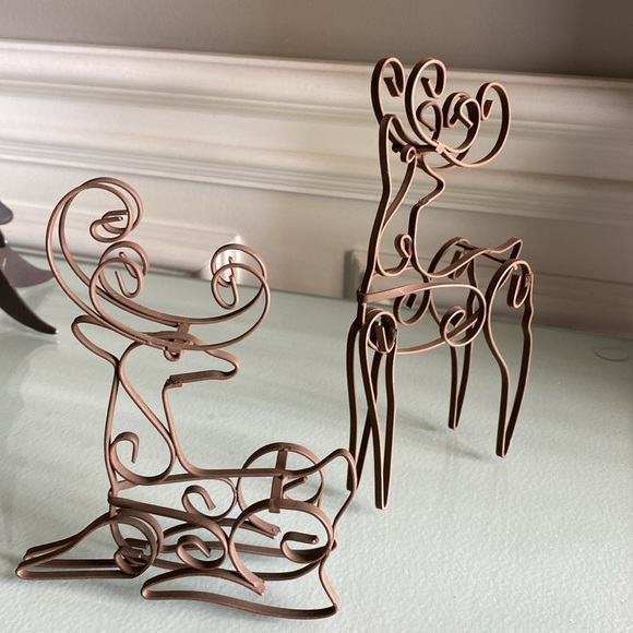 Pier 1 Holiday Reindeer & Iron Trees Tablescaping Mantel Decor - Picture 5 of 11